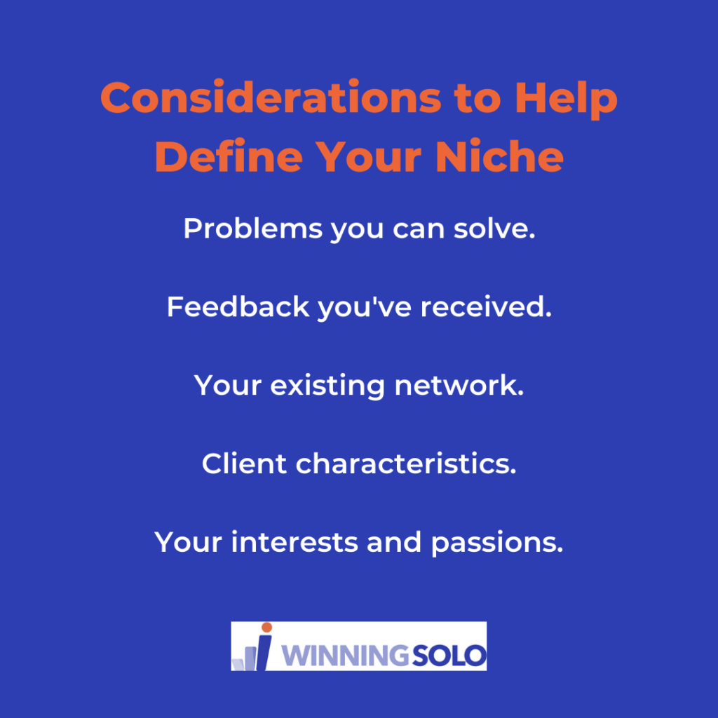 Five considerations to choose a niche