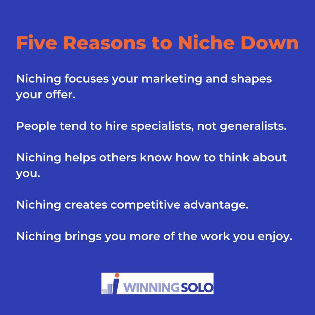 Five reasons to choose a niche